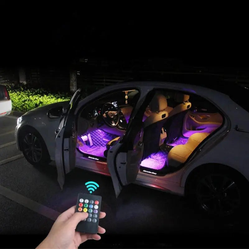Summer LED Car Decorative Strip Lights for Mother'S Day Gift, Car Interior LED Light Strip RGB Atmosphere Foot Ambient Lights Car Interior Decorative Lights, Car Accessories