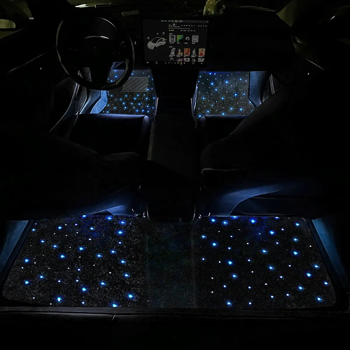 Car Waterproof Star Light Floor Mats Interior Ambient Lighting,With APP & Remote Control ,Car Mats Floor Carpet Starlights LED Light ,For Car Effect for Romantic Starlight Atmosphere Universal Fit Tiktokshopspringglowup