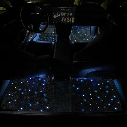Car Waterproof Star Light Floor Mats Interior Ambient Lighting,With APP & Remote Control ,Car Mats Floor Carpet Starlights LED Light ,For Car Effect for Romantic Starlight Atmosphere Universal Fit Tiktokshopspringglowup