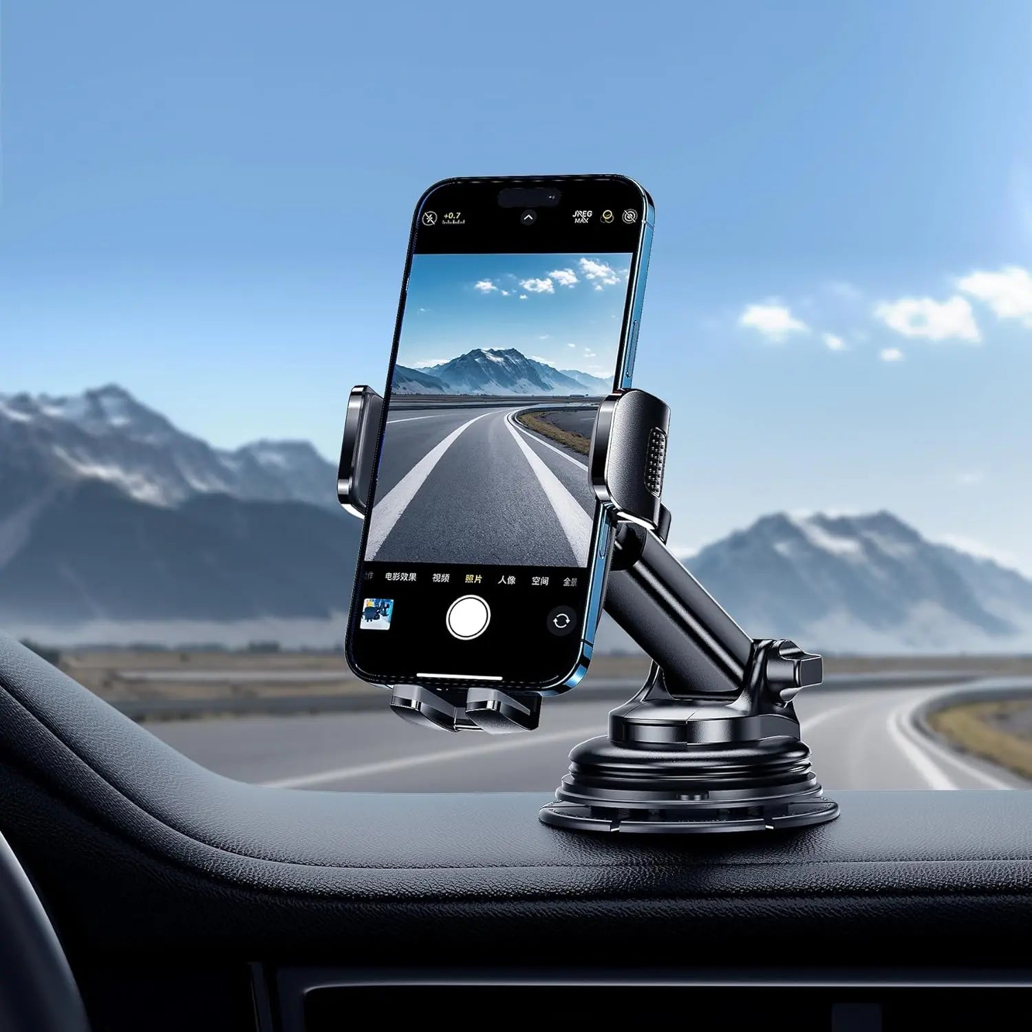 Universal Car Phone Holder Mount for Windshield, Dashboard, and Air Vent - Hands-Free Support for iPhone, Smartphones, and Cameras