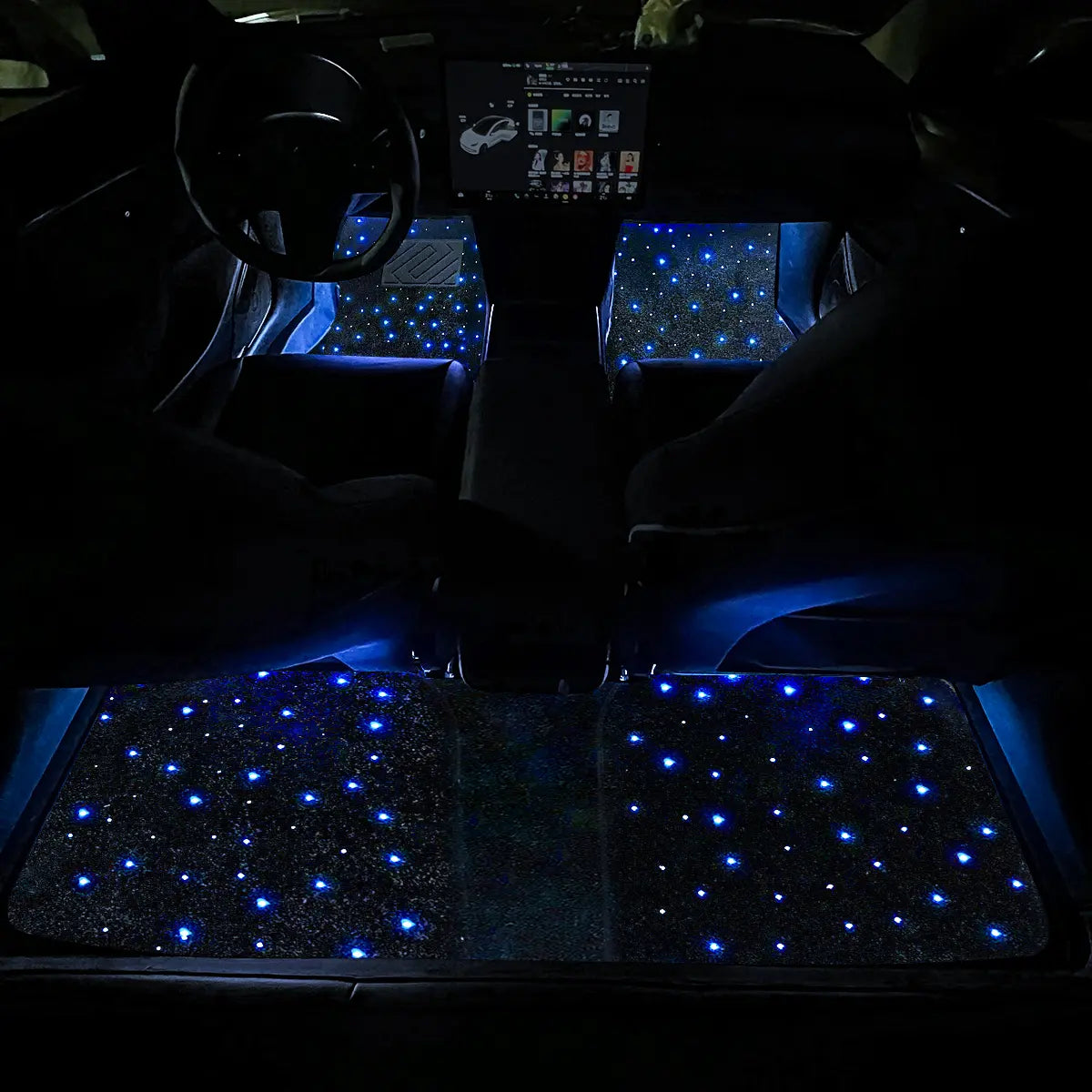 Car Waterproof Star Light Floor Mats Interior Ambient Lighting,With APP & Remote Control ,Car Mats Floor Carpet Starlights LED Light ,For Car Effect for Romantic Starlight Atmosphere Universal Fit Tiktokshopspringglowup