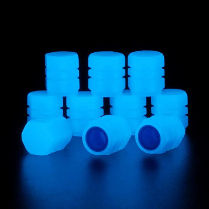 Luminous Tire Valve Stem Caps for Car, 8PCS Fluorescent Glow in the Dark Air Caps Cover, Illuminated Corrosion Resistant Tire Pressure Caps, Universal for Car, Truck, SUV, Motorcycles, Bike (Green)