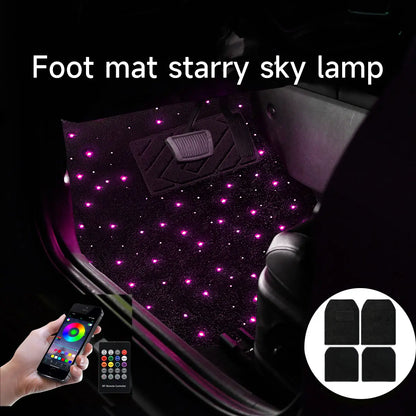 Car Waterproof Star Light Floor Mats Interior Ambient Lighting,With APP & Remote Control ,Car Mats Floor Carpet Starlights LED Light ,For Car Effect for Romantic Starlight Atmosphere Universal Fit Tiktokshopspringglowup